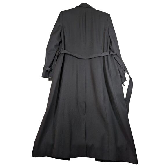 Ann Taylor Trench Coat Sz 8 MSRP $248 Wool/Rayon see descrip + photos true black - Picture 12 of 13